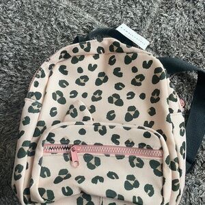 Uniqlo Cream and Black Leopard Print Backpack